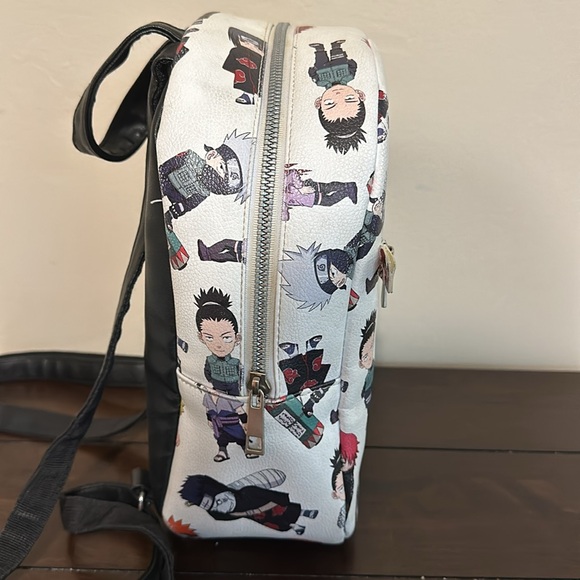 Naruto Shippuden Allover Chibi Character Faux Leather Mini Backpack Tote Bag - Picture 4 of 6